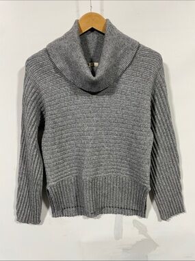 Moth Cozy Ribbed Cowl Neck Sweater - Gray